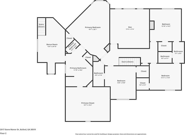 2517 Stone Manor Dr, Buford, GA 30519 - home floor plan