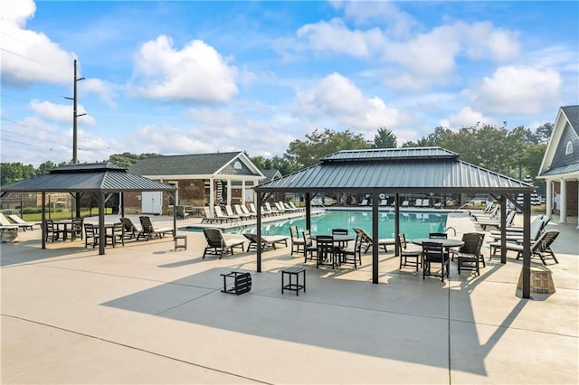 2517 Stone Manor Dr, Buford, GA 30519 - view of community featuring a gazebo, a pool, and a patio area