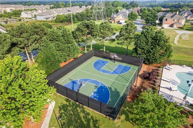 2517 Stone Manor Dr, Buford, GA 30519 - view of basketball court featuring community basketball court and a residential view