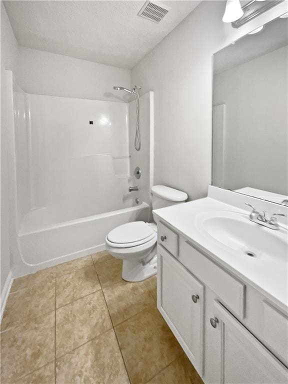 63 Couch Rd, Senoia, GA 30276 - bathroom with vanity, shower / bath combination, toilet, and tile patterned flooring