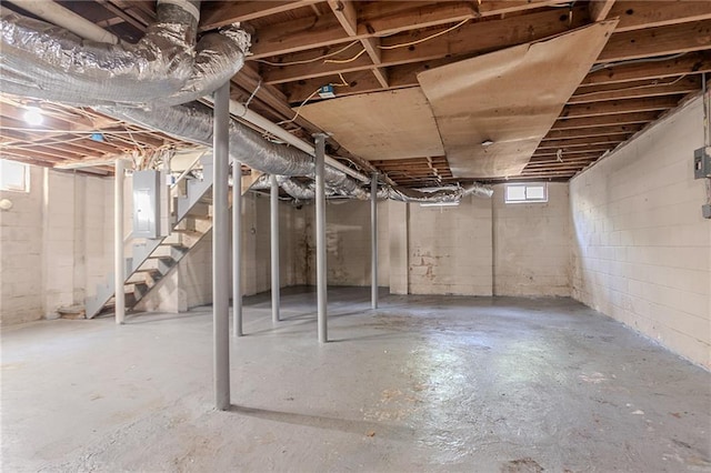 2755 Rockcliff Rd SE, Atlanta, GA 30316 - basement with stairs and electric panel