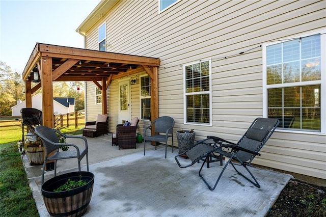 view of patio with an outdoor living space