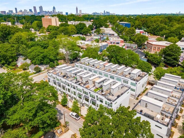 aerial view with a city view