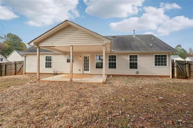 back of house featuring a patio