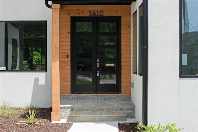 1610 Niskey Lake Rd, Atlanta, GA 30331 - entrance to property with french doors and stucco siding