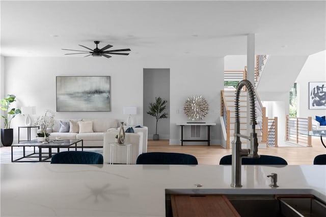 1610 Niskey Lake Rd, Atlanta, GA 30331 - living room featuring ceiling fan and wood finished floors