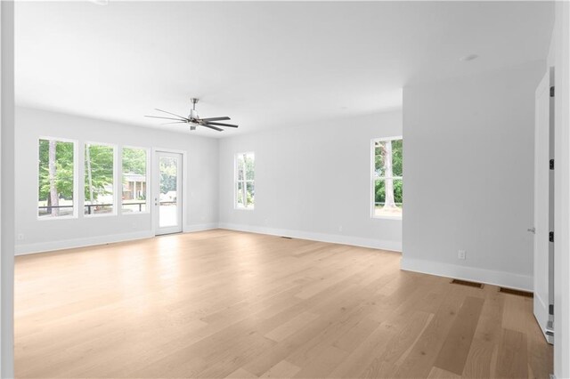 1610 Niskey Lake Rd, Atlanta, GA 30331 - empty room featuring light wood finished floors, ceiling fan, and baseboards
