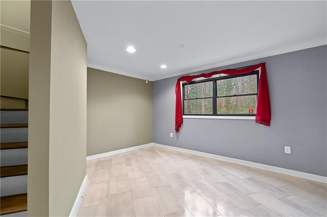 empty room with crown molding