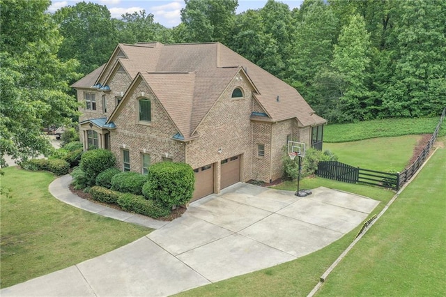 602 Davenport Pl, Canton, GA 30115 - view of home's exterior featuring a garage, brick siding, and concrete driveway