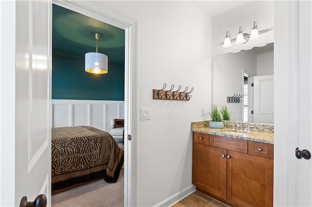 bathroom featuring vanity and tile patterned floors