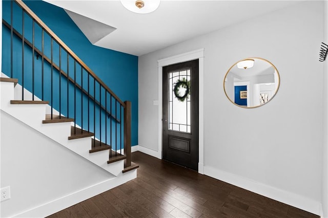 foyer featuring dark hardwood / wood-style floors