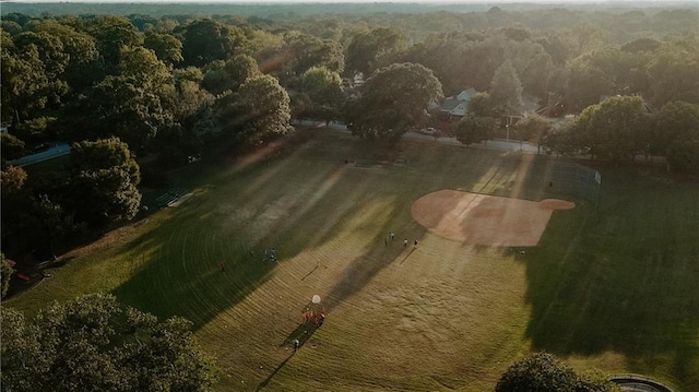 birds eye view of property featuring a rural view