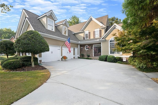 view of front of home with a garage