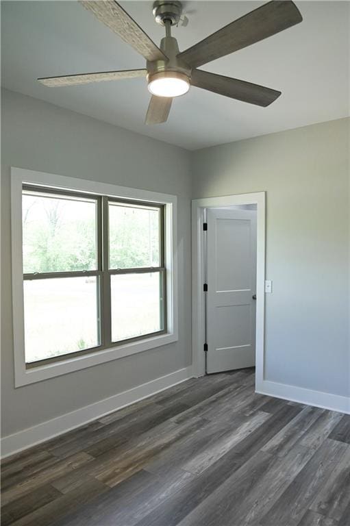 107 Church St SE, Ranger, GA 30734 - unfurnished room featuring baseboards, dark wood finished floors, and ceiling fan