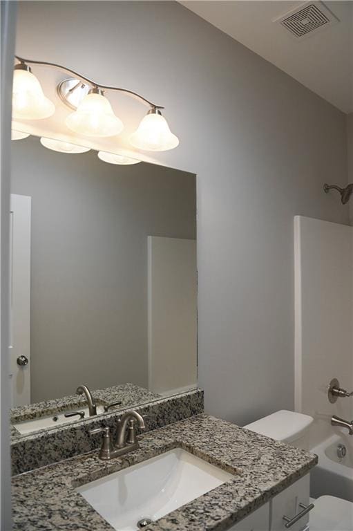 107 Church St SE, Ranger, GA 30734 - bathroom with visible vents, shower / bathtub combination, toilet, and vanity