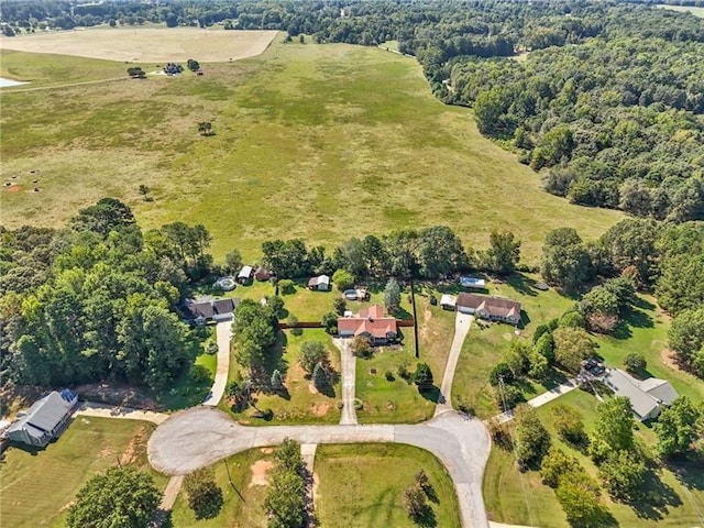 drone / aerial view featuring a rural view