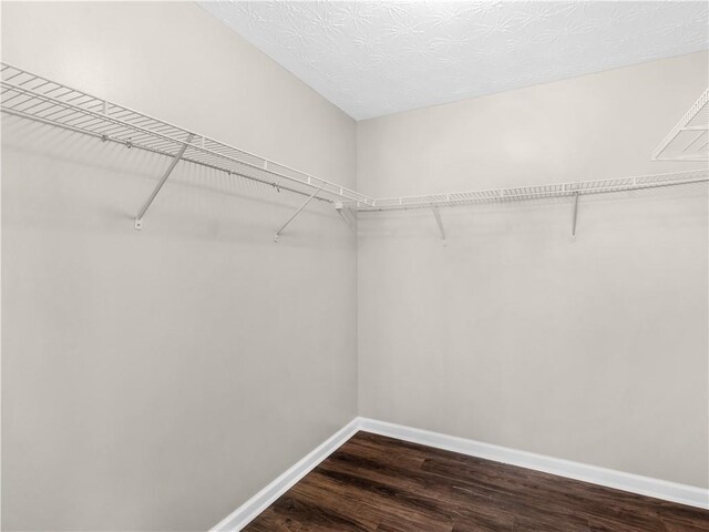 unfurnished bedroom featuring ceiling fan, dark hardwood / wood-style floors, and vaulted ceiling