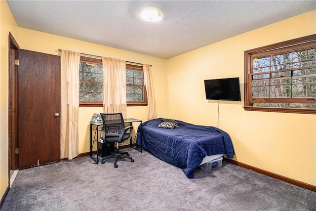 5843 Foxfield Trl, Rex, GA 30273 - bedroom with carpet floors, baseboards, and a textured ceiling