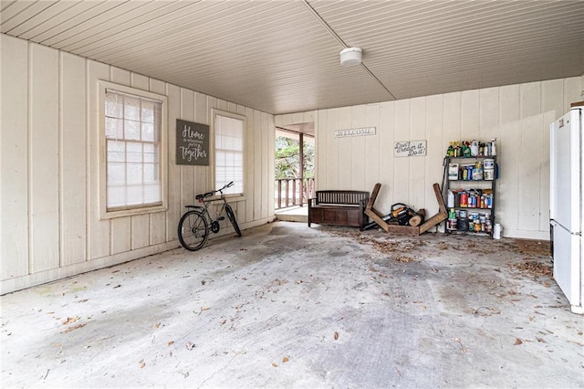 5843 Foxfield Trl, Rex, GA 30273 - garage with freestanding refrigerator
