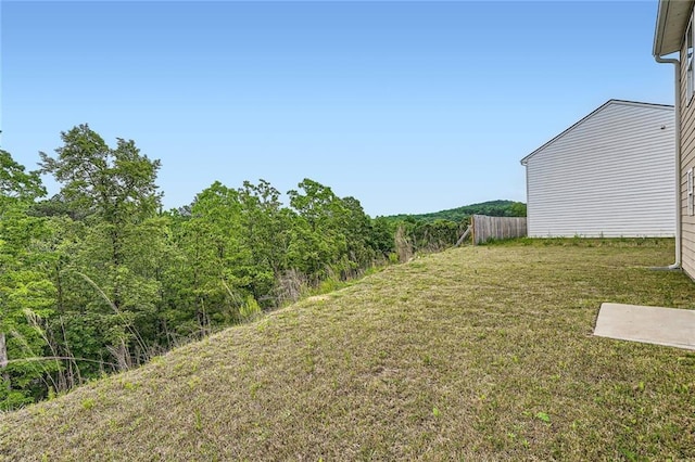 view of yard with fence