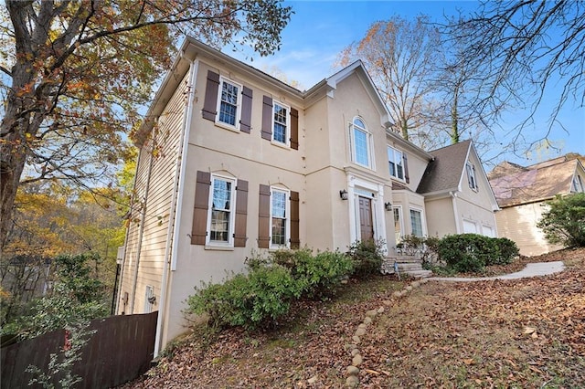 view of front of house with a garage