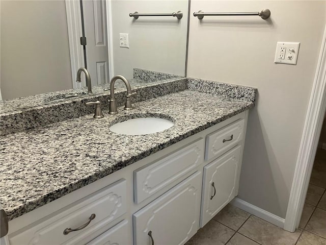 bathroom featuring vanity and tile patterned floors