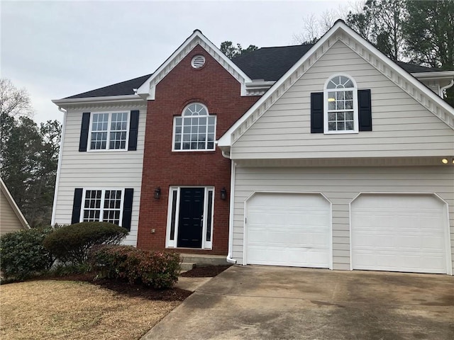 view of front of house with a garage