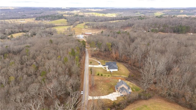 aerial view with a rural view