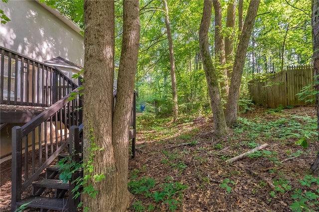 402 John Tate Rd NW, Acworth, GA 30102 - view of yard featuring stairs and a wooden deck