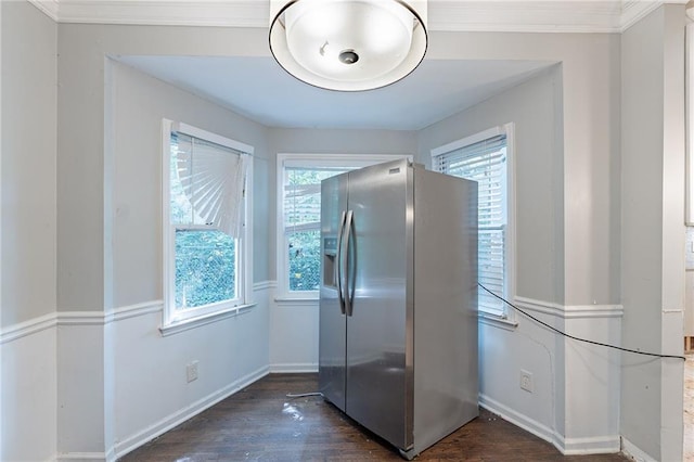 402 John Tate Rd NW, Acworth, GA 30102 - kitchen with stainless steel refrigerator with ice dispenser and wood finished floors