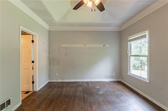 402 John Tate Rd NW, Acworth, GA 30102 - spare room featuring wood finished floors, a ceiling fan, and crown molding