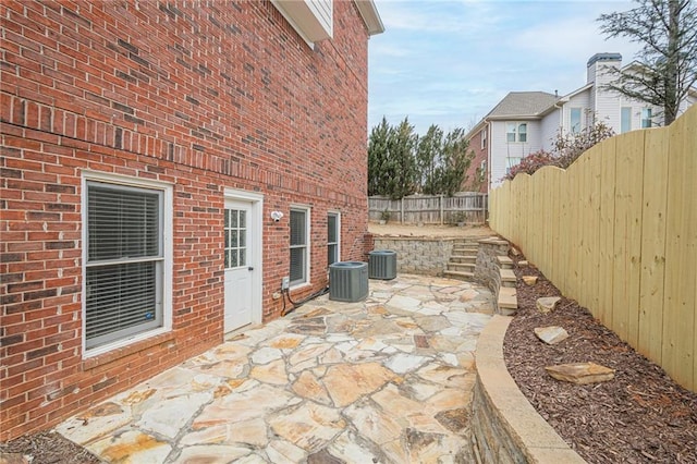 view of patio with central air condition unit