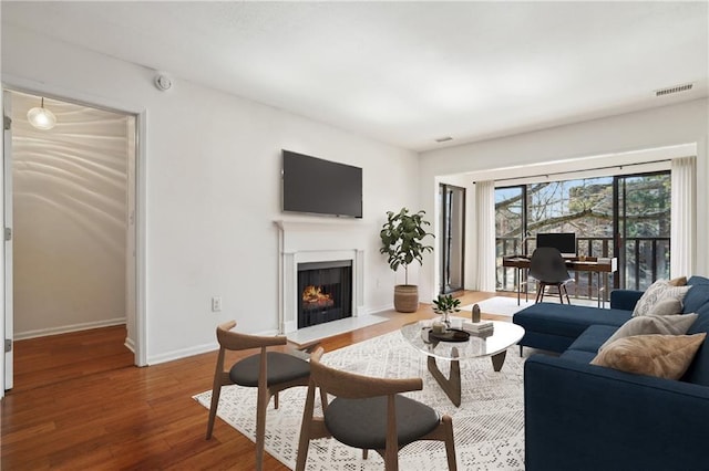 living room featuring hardwood / wood-style floors