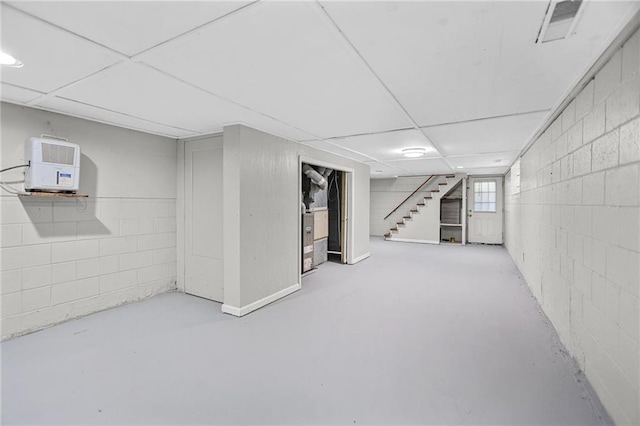 2215 Springdale Rd SW, Atlanta, GA 30315 - basement with stairway and a paneled ceiling