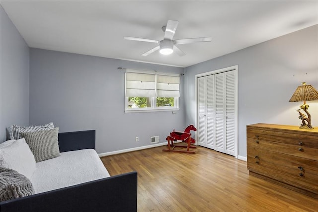 205 Glencourtney Dr, Sandy Springs, GA 30328 - sitting room with baseboards, wood finished floors, and ceiling fan