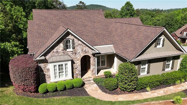 11 York Trce, Cartersville, GA 30121 - view of front of home with stone siding and a standing seam roof