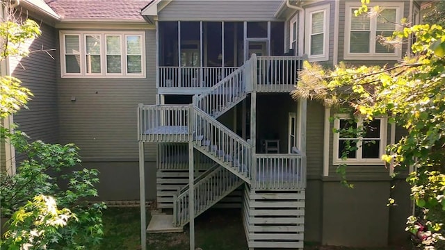 11 York Trce, Cartersville, GA 30121 - back of house featuring stairway and a sunroom
