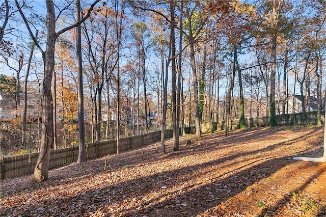 view of yard featuring fence