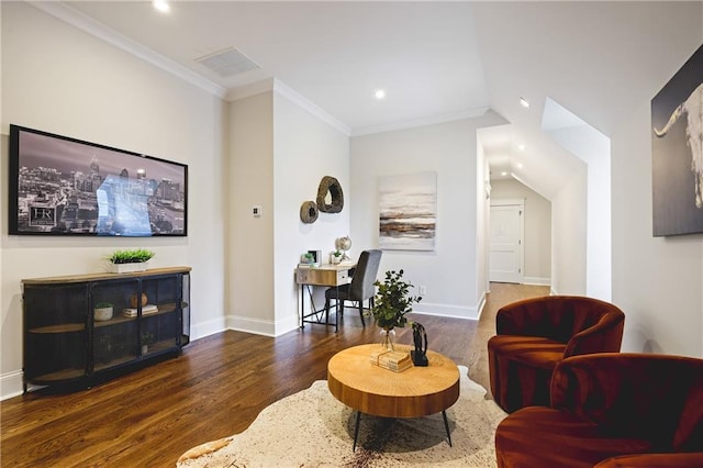 11 Brownson Ct, Acworth, GA 30101 - living room featuring wood finished floors, recessed lighting, baseboards, and ornamental molding