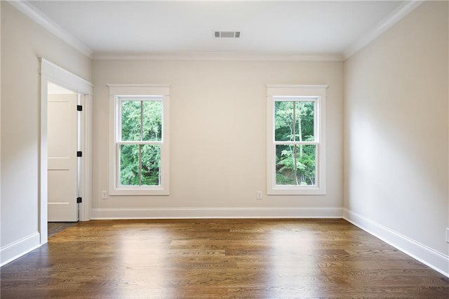 11 Brownson Ct, Acworth, GA 30101 - unfurnished room with plenty of natural light, ornamental molding, dark wood-style flooring, and baseboards