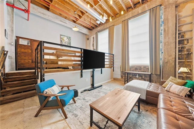 650 Glen Iris Dr NE Unit 26, Atlanta, GA 30308 - living area with stairway and baseboards