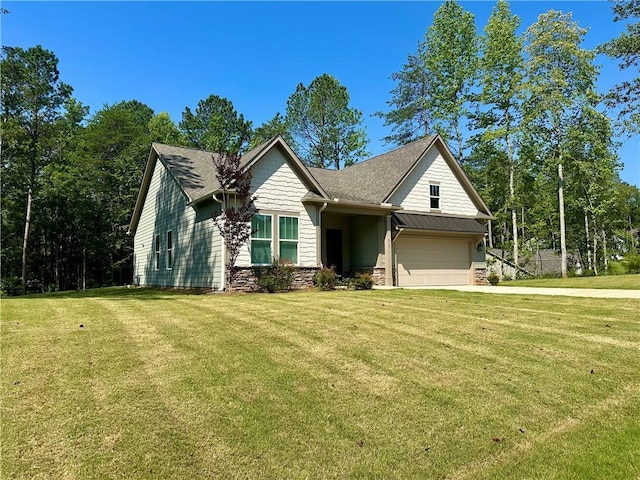 619 Linger Longer Dr, Ellijay, GA 30540 - view of front of house featuring stone siding and a front lawn