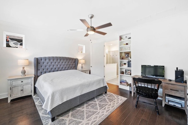 209 Floral Valley Dr, Woodstock, GA 30188 - bedroom with dark wood finished floors and a ceiling fan