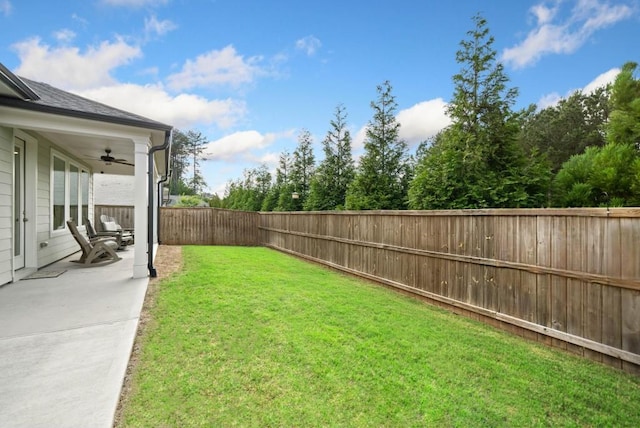 209 Floral Valley Dr, Woodstock, GA 30188 - view of yard featuring a ceiling fan and a patio