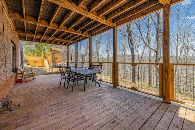 294 Hillcrest Hts, Cornelia, GA 30531 - wooden terrace featuring outdoor dining space