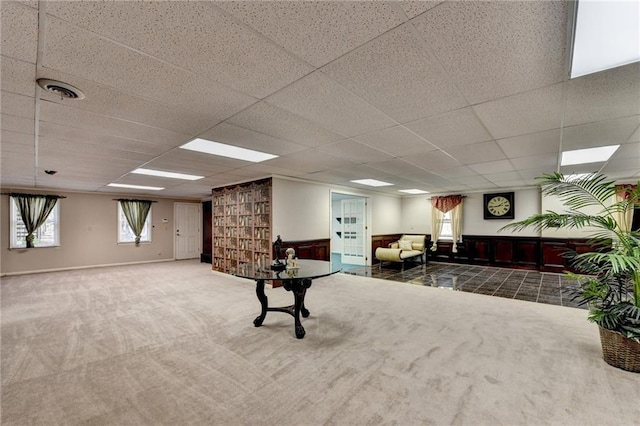 interior space featuring a paneled ceiling