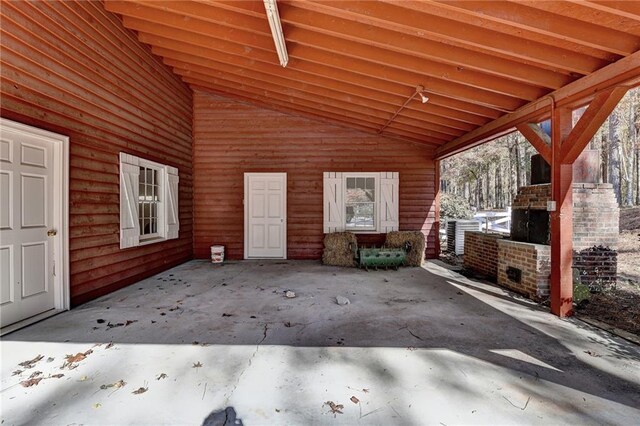 view of patio featuring a carport