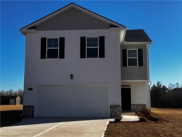 view of property featuring a garage