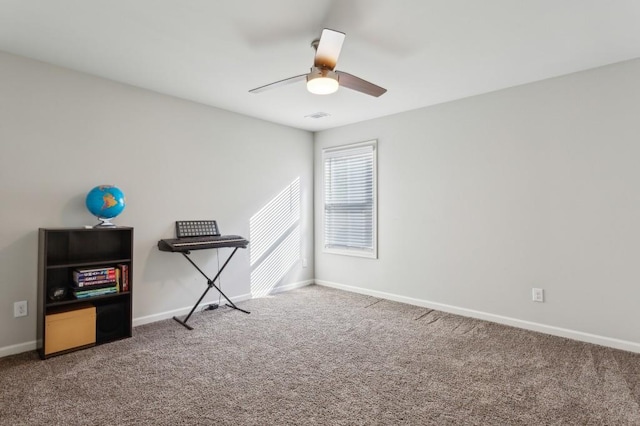 6977 Demeter Dr, Atlanta, GA 30349 - unfurnished office featuring carpet floors, ceiling fan, and baseboards