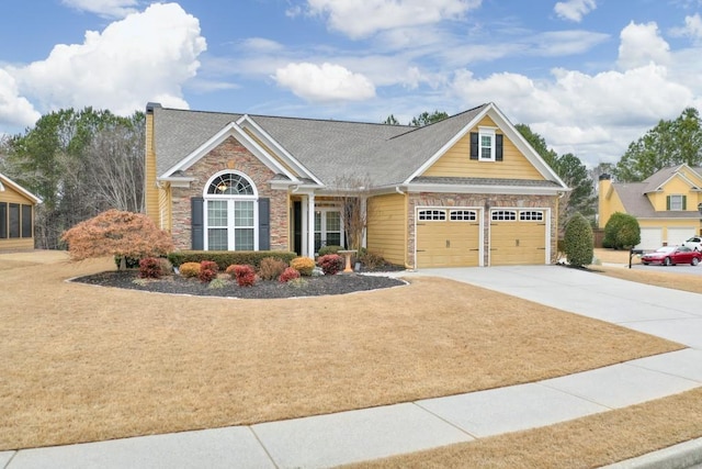 view of front of house with a garage